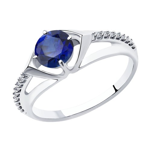Кольцо Diamant - Серебро 925, Синтетический сапфир , Фианит (арт. 94-310-00356-1)