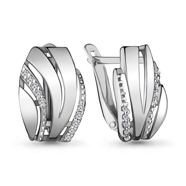 Серьги Аквамарин - Серебро 925, Фианит (арт. 45770А.5)