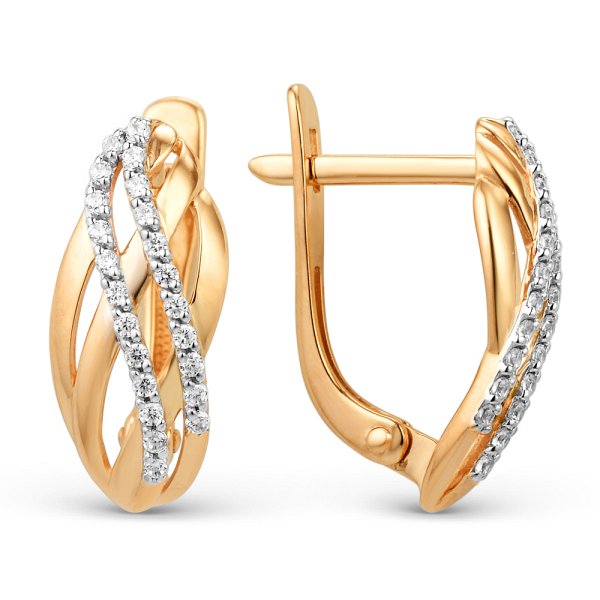 Серьги ЮФ Династия - Золото 585, Фианит (арт. 001862-1102)