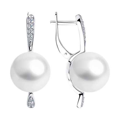 Серьги SOKOLOV - Серебро 925, Жемчуг имитация, Фианит (арт. 94025827)