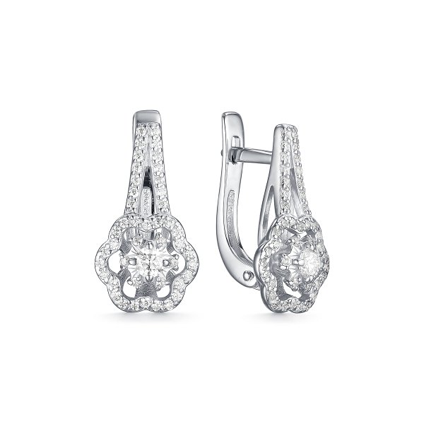 Серьги Дар - Серебро 925, Синтетический муассанит, Фианит (арт. С-3819рс1612800)