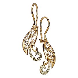 Серьги Мастер - Золото 585, Фианит (арт. 6519)