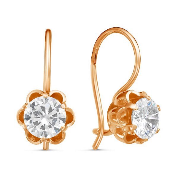 Серьги Красная пресня - Серебро 925, Фианит (арт. 338785)