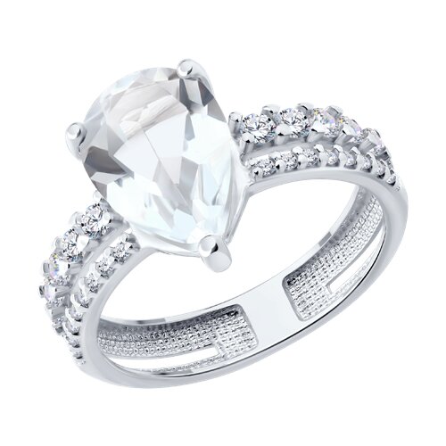 Кольцо SOKOLOV - Серебро 925, Горный хрусталь, Фианит (арт. 92014876)