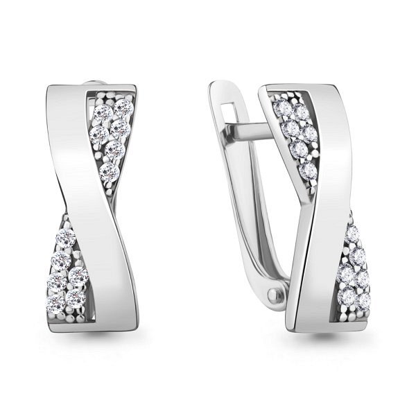 Серьги Аквамарин - Серебро 925, Фианит (арт. 49239А.5)