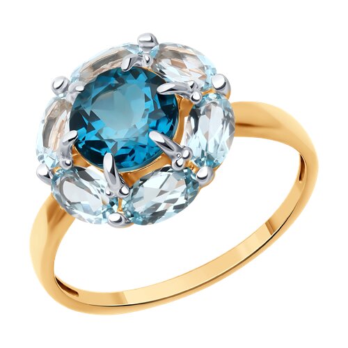 Кольцо Diamant - Золото 585, Топаз, Топаз лондон (арт. 51-310-02100-5)