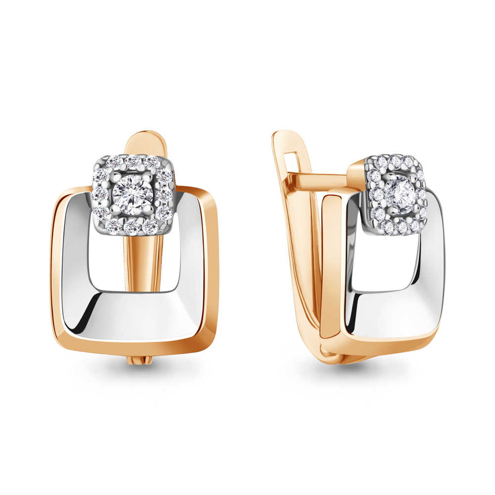 Серьги Аквамарин - Серебро 925, Фианит (арт. 46642А.6)