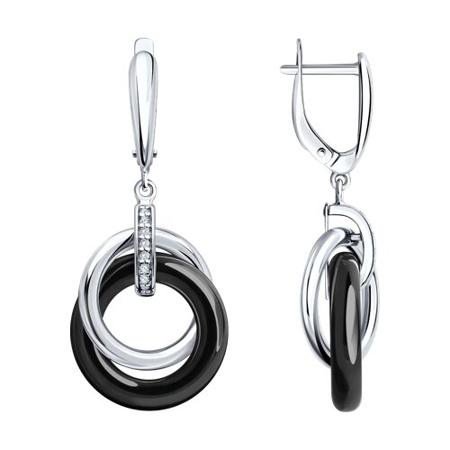 Серьги SOKOLOV - Серебро 925, Керамика, Фианит (арт. 94025853)