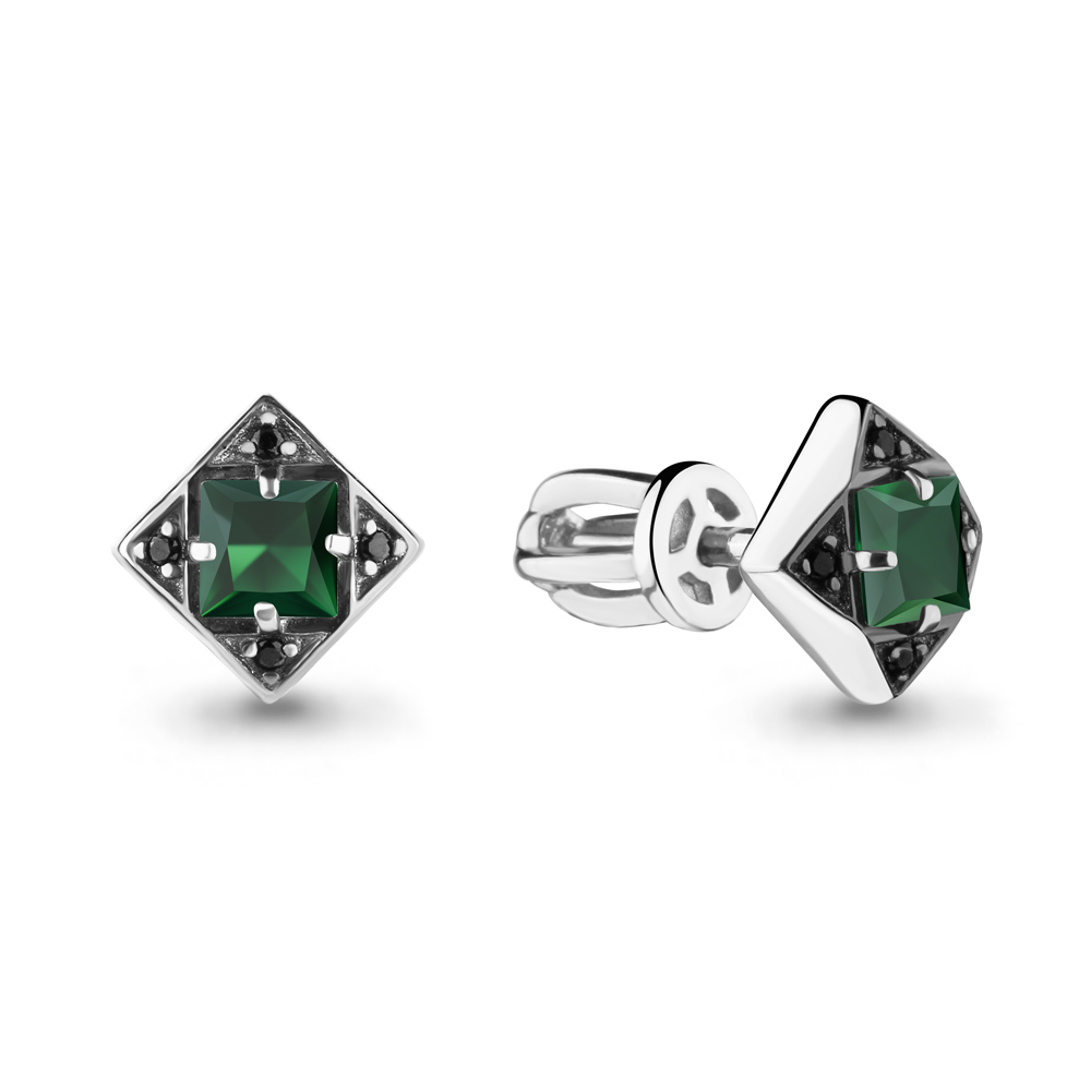 Серьги Аквамарин - Серебро 925, Агат, Кристалл (арт. 4486509Ч.5)