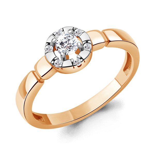 Кольцо Аквамарин - Серебро 925, Фианит (арт. 600409А.6)