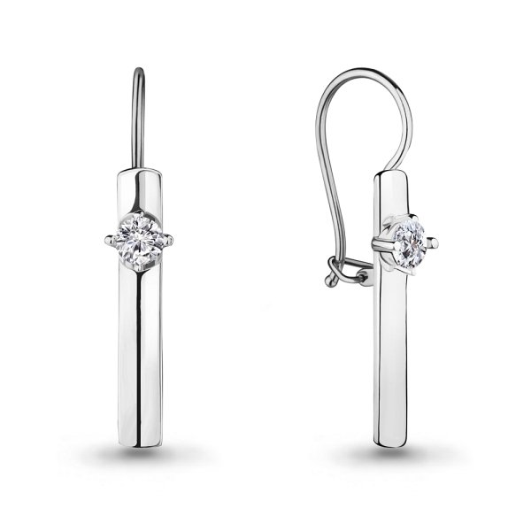 Серьги Аквамарин - Серебро 925, Фианит (арт. 46814А.6)