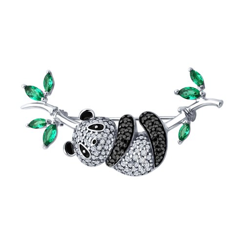 Брошь SOKOLOV - Серебро 925, Фианит, Эмаль (арт. 94040345)