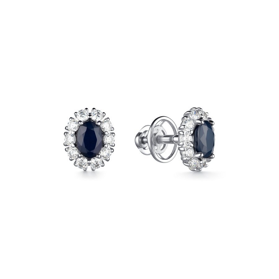 Серьги Дар - Серебро 925, Сапфир, Фианит (арт. С-3750рс110800)