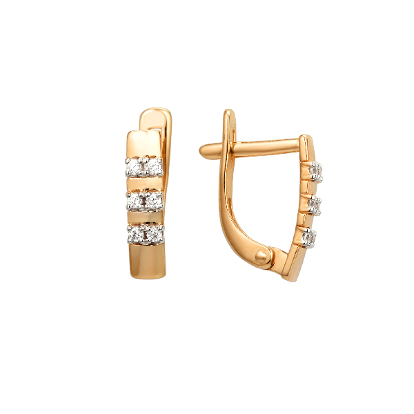 Серьги ЮФ Династия - Золото 585, Фианит (арт. 000832-1102)