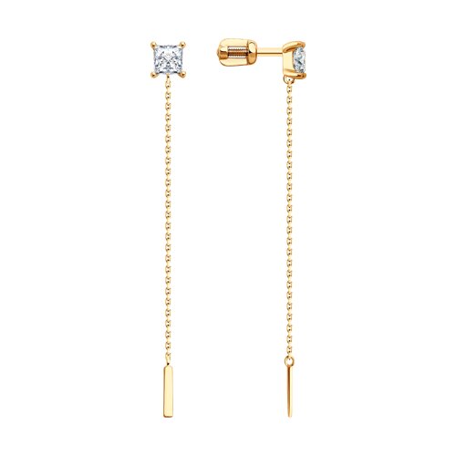 Серьги SOKOLOV - Золото 585, Фианит (арт. 0200332)