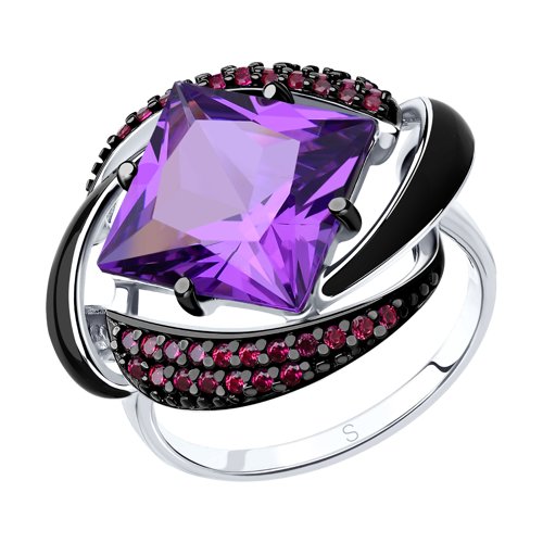 Кольцо SOKOLOV - Серебро 925, Синтетический нанокристал, Фианит, Эмаль (арт. 92011301)