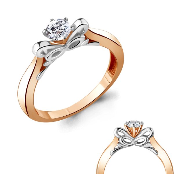 Кольцо Аквамарин - Серебро 925, Фианит (арт. 68569А.6)