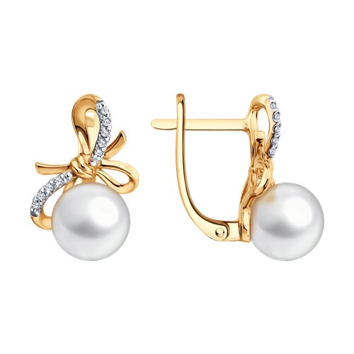 Серьги SOKOLOV - Золото 585, Жемчуг культивированный, Фианит (арт. 792490)