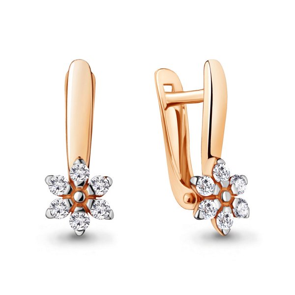 Серьги Аквамарин - Золото 585, Фианит (арт. 48337А.1)