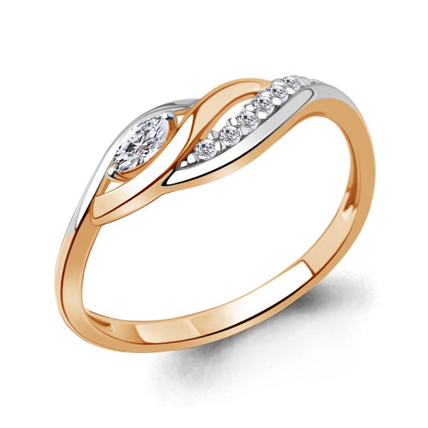 Кольцо Аквамарин - Серебро 925, Фианит (арт. 600093А.6)