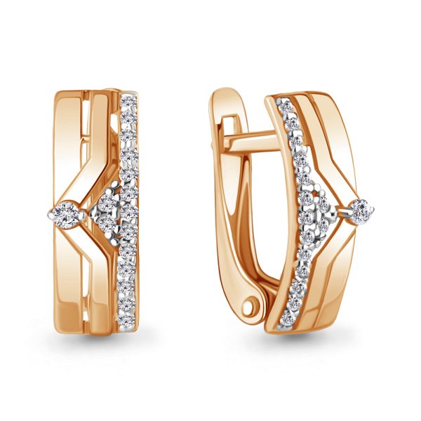 Серьги Аквамарин - Золото 585, Фианит (арт. 45312А.1)