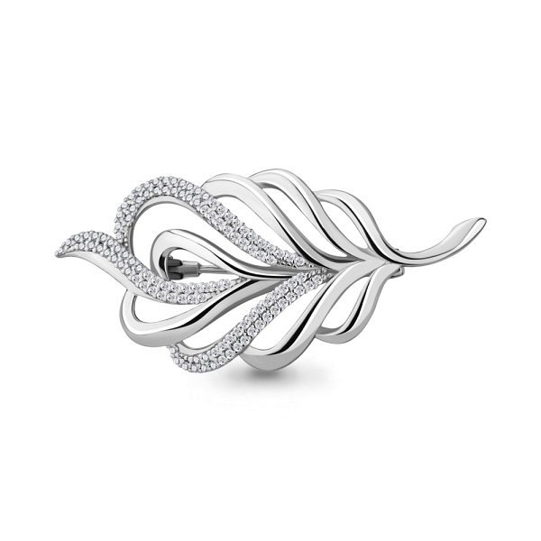 Брошь Аквамарин - Серебро 925, Фианит (арт. 72558А.5)