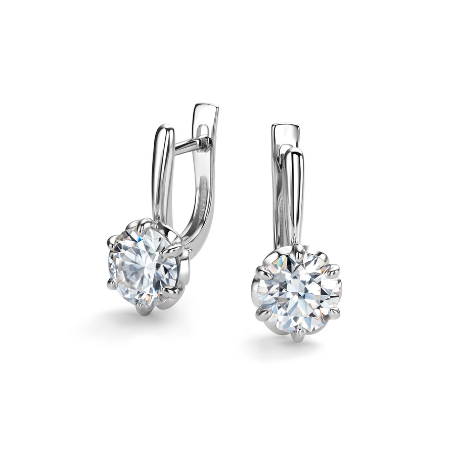 Серьги Дар - Серебро 925, Синтетический муассанит (арт. С-5186рс16128)