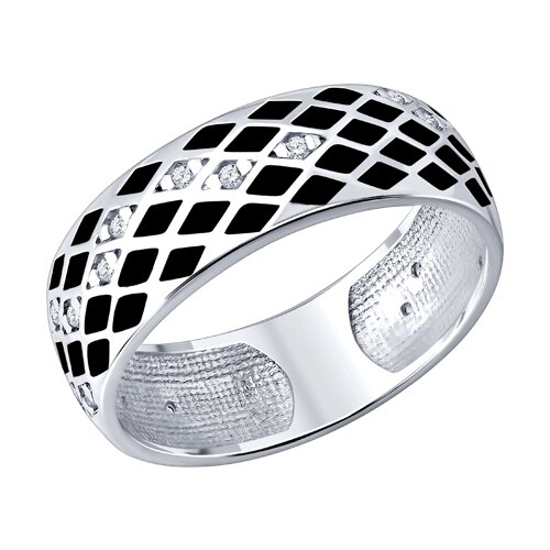 Кольцо Diamant - Серебро 925, Фианит, Эмаль (арт. 94-110-00073-2)