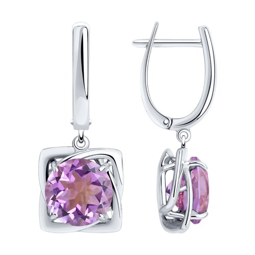 Серьги Diamant - Серебро 925, Аметист (арт. 94-321-00985-2)