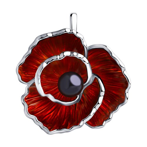 Подвеска SOKOLOV - Серебро 925, Жемчуг имитация, Эмаль (арт. 94032398)