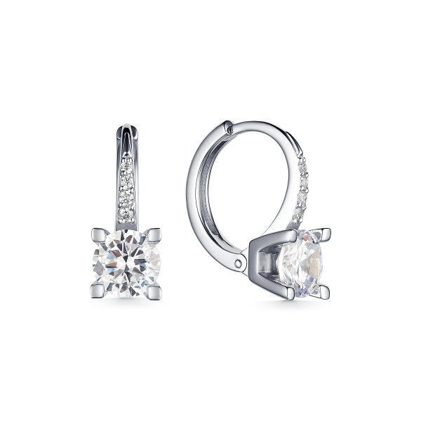 Серьги Дар - Серебро 925, Синтетический муассанит, Фианит (арт. С-3911рс1612800)