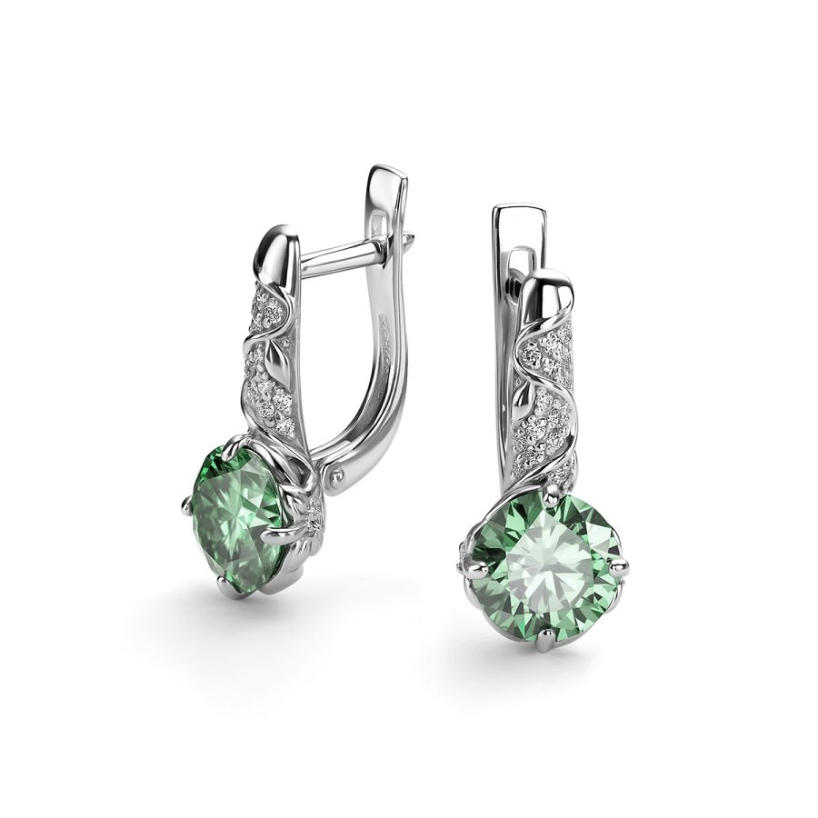 Серьги Дар - Серебро 925, Синтетический муассанит, Фианит (арт. С-4067рс1613900)