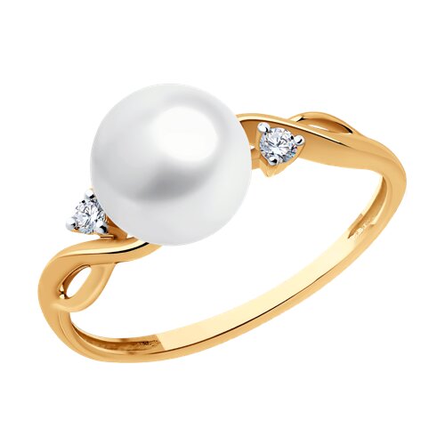 Кольцо SOKOLOV - Золото 585, Жемчуг культивированный, Фианит (арт. 791251)