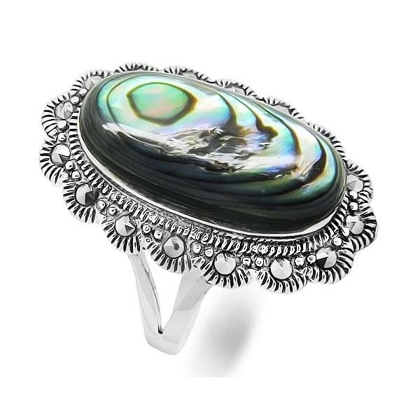 Кольцо Эвора - Серебро 925, Марказит, Перламутр (арт. 633556)