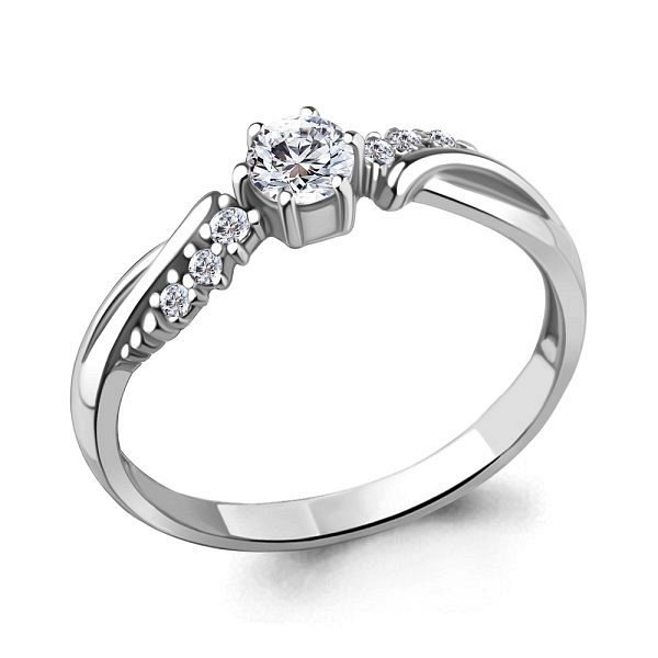 Кольцо Аквамарин - Серебро 925, Фианит (арт. 67125А.5)