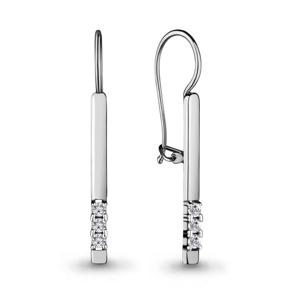 Серьги Аквамарин - Серебро 925, Фианит (арт. 46692А.5)