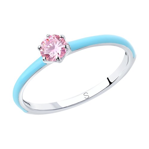 Кольцо SOKOLOV - Серебро 925, Фианит, Эмаль (арт. 94012771)