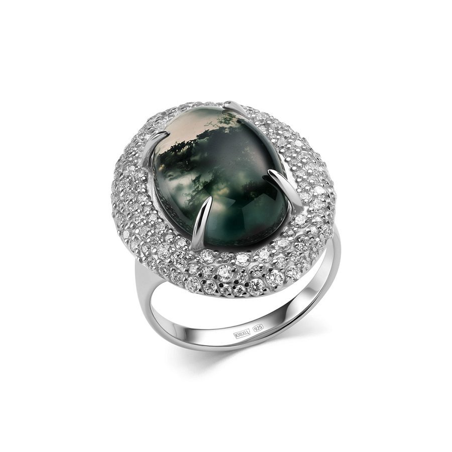Кольцо Дар - Серебро 925, Агат, Фианит (арт. К-5191рк411900)
