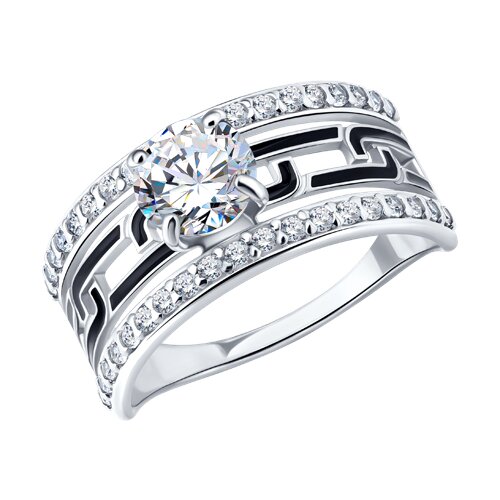Кольцо Diamant - Серебро 925, Фианит, Эмаль (арт. 94-110-00247-1)