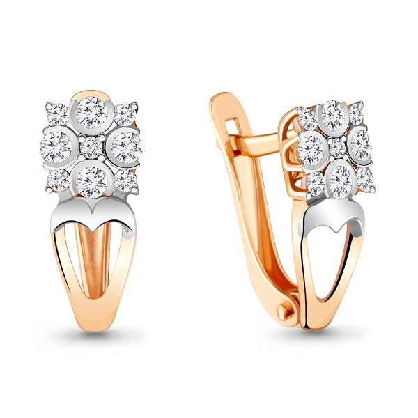 Серьги Аквамарин - Золото 585, Фианит (арт. 48311А.1)