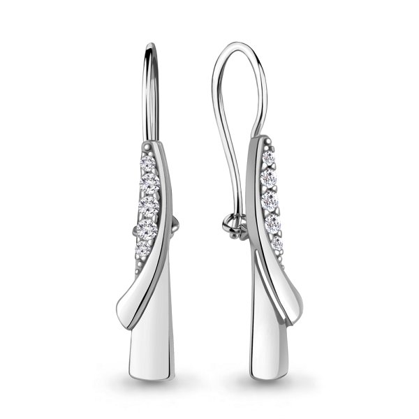 Серьги Аквамарин - Серебро 925, Фианит (арт. 46810А.5)