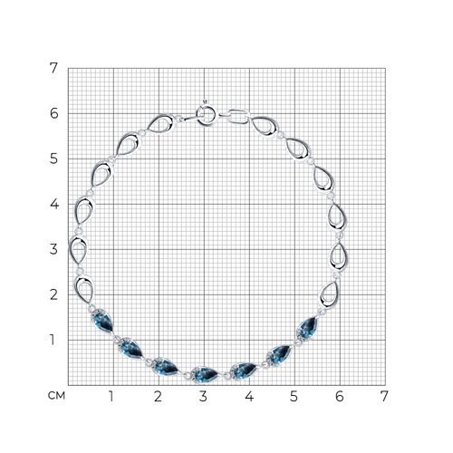 Браслет SOKOLOV - Золото 585, Топаз лондон (арт. 750677-3)
