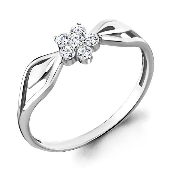 Кольцо Аквамарин - Серебро 925, Фианит (арт. 68006А.5)