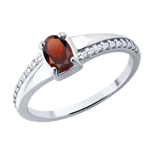 Кольцо SOKOLOV - Серебро 925, Гранат, Фианит (арт. 92014829)