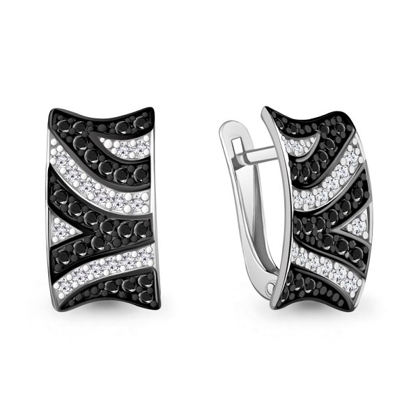 Серьги Аквамарин - Серебро 925, Фианит (арт. 400703АЧ.5)