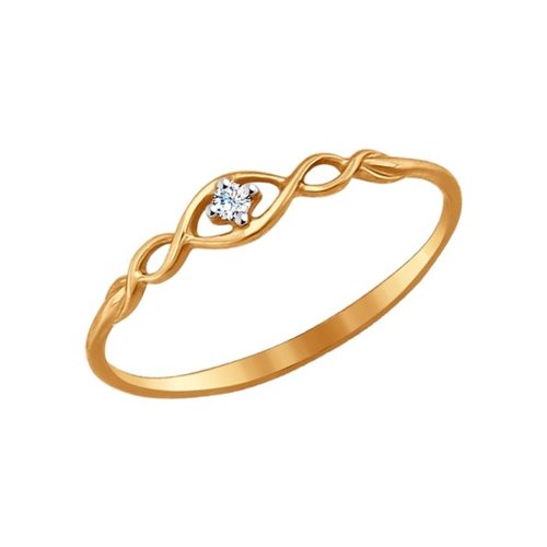 Кольцо SOKOLOV - Золото 585, Фианит (арт. 017141)