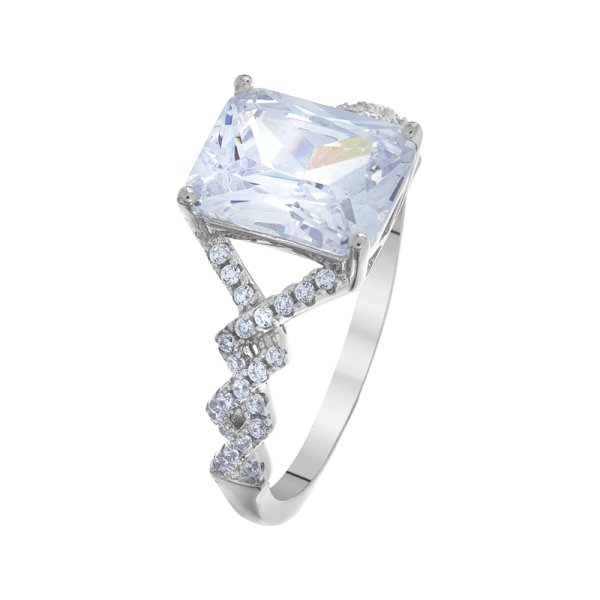 Кольцо FRESH - Серебро 925, Фианит (арт. PD-R00592-X-W-W-X-W)