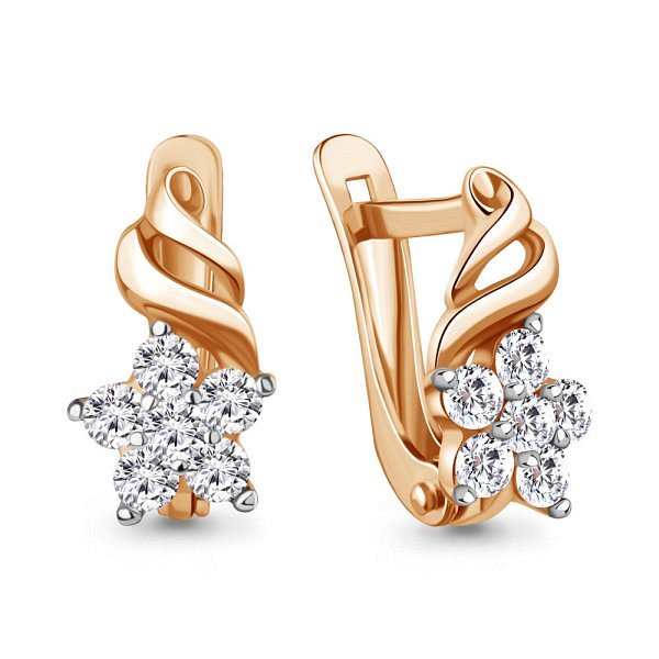 Серьги Аквамарин - Серебро 925, Фианит (арт. 45366А.6)