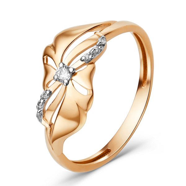 Кольцо ЮФ Династия - Золото 585, Фианит (арт. 014201-1102)