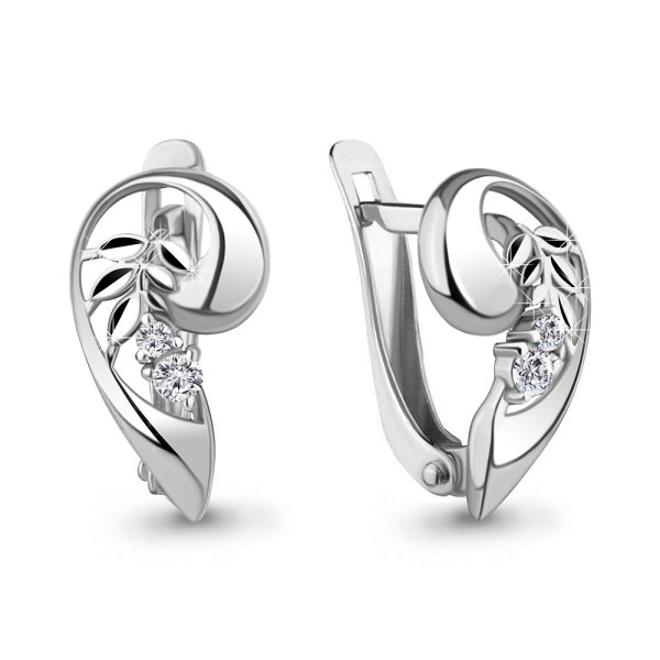 Серьги Аквамарин - Серебро 925, Фианит (арт. 49235А.5)